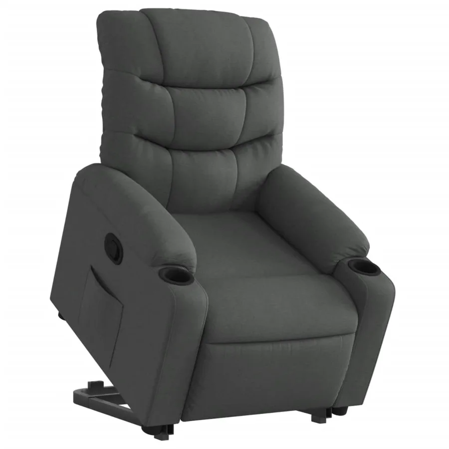 Fauteuil inclinable Gris foncé Tissu - 3