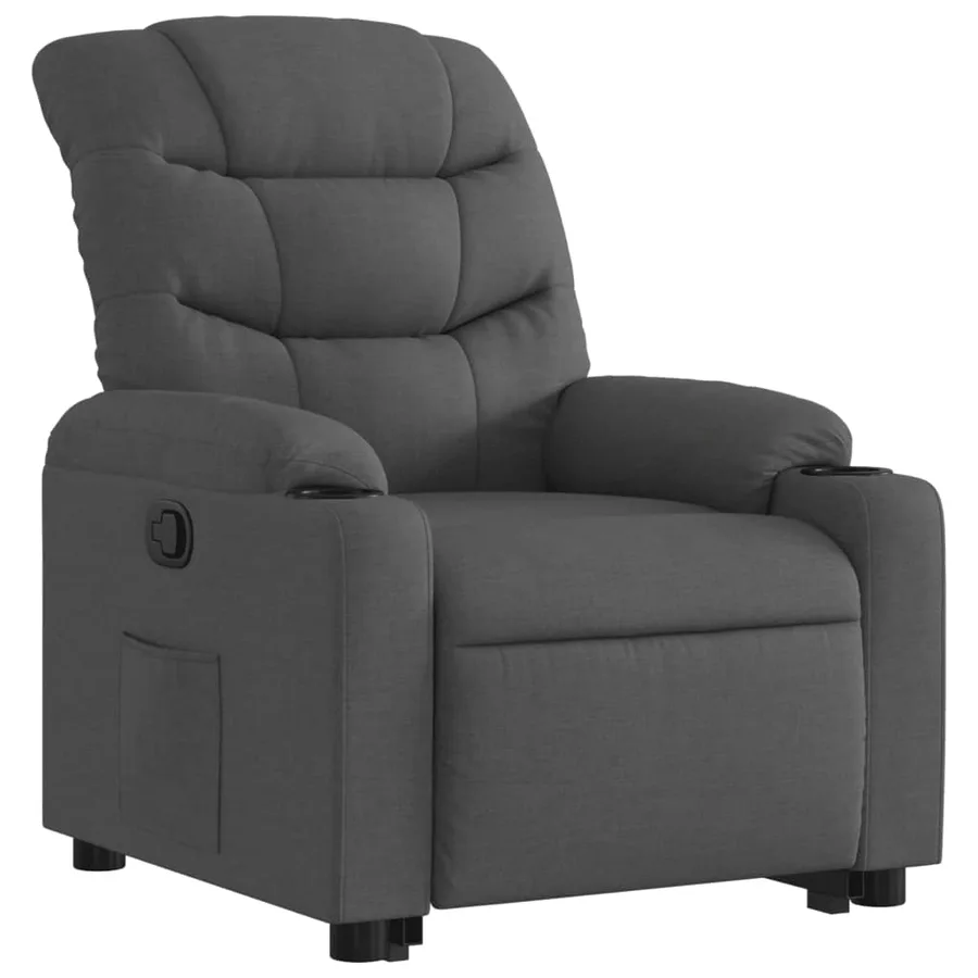 Fauteuil inclinable Gris foncé Tissu - 4