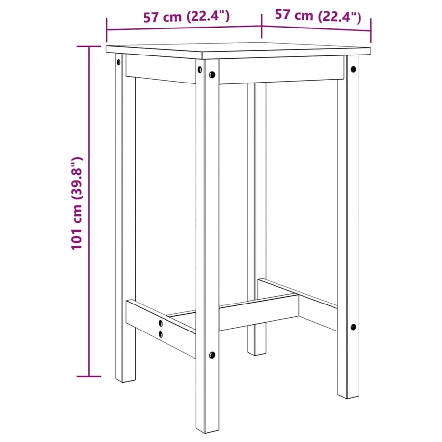 Ensemble de bar 5 pcs Bois de pin massif - 14