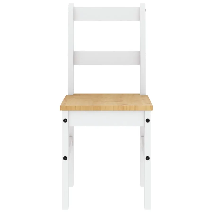 Chaises à manger lot de 2 PANAMA blanc bois massif de pin - 4