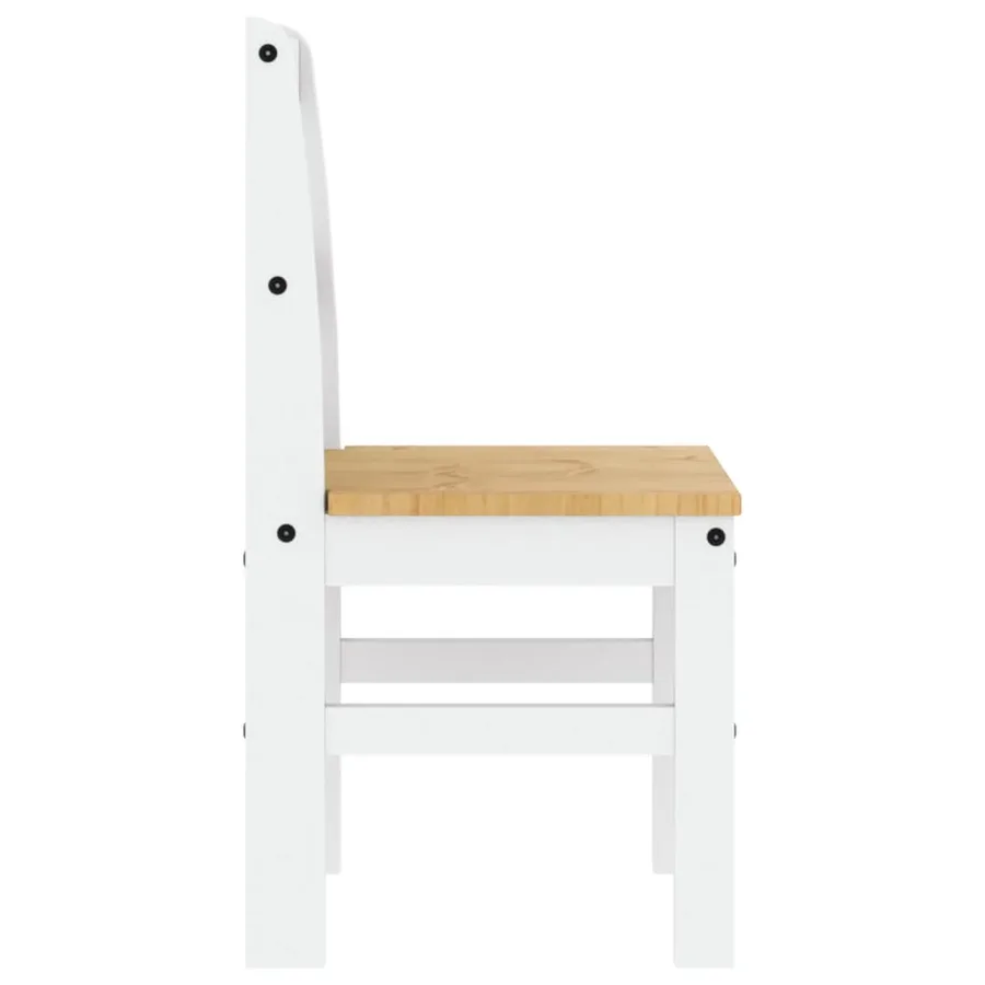 Chaises à manger lot de 2 PANAMA blanc bois massif de pin - 6
