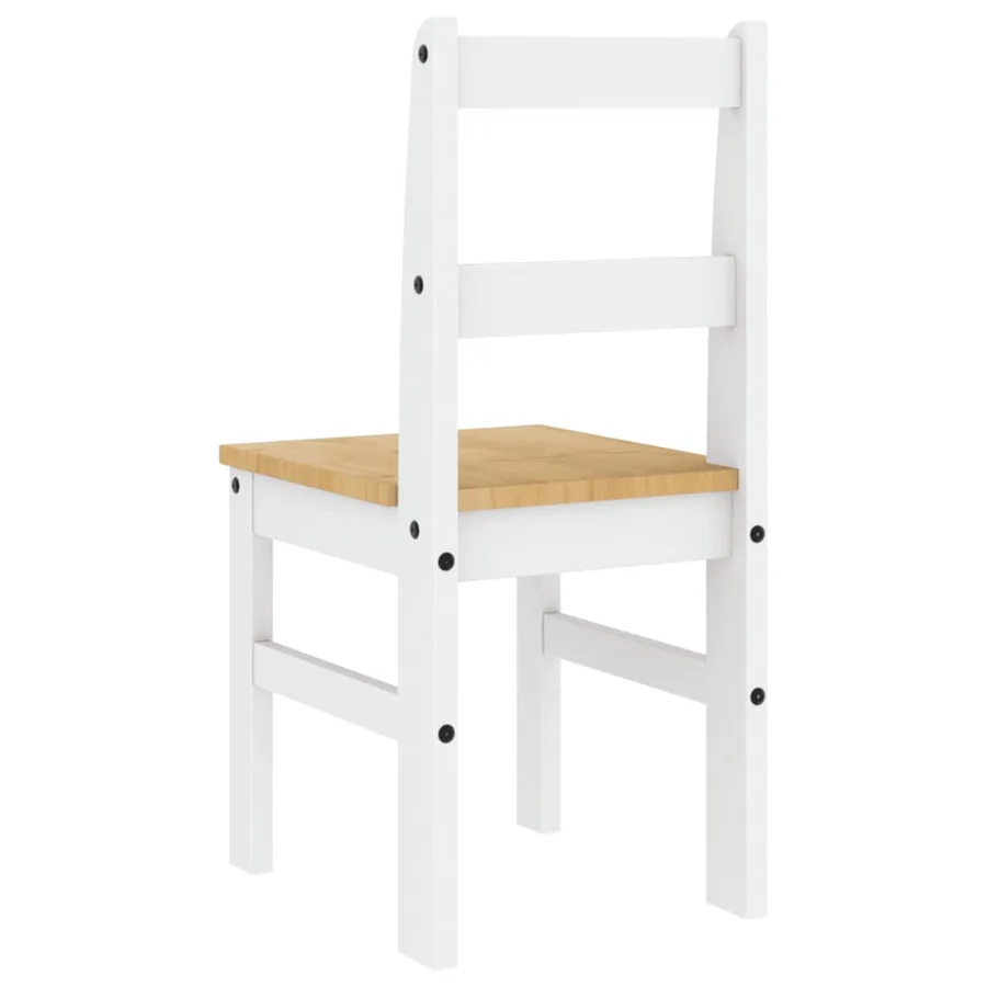 Chaises à manger lot de 2 PANAMA blanc bois massif de pin - 7