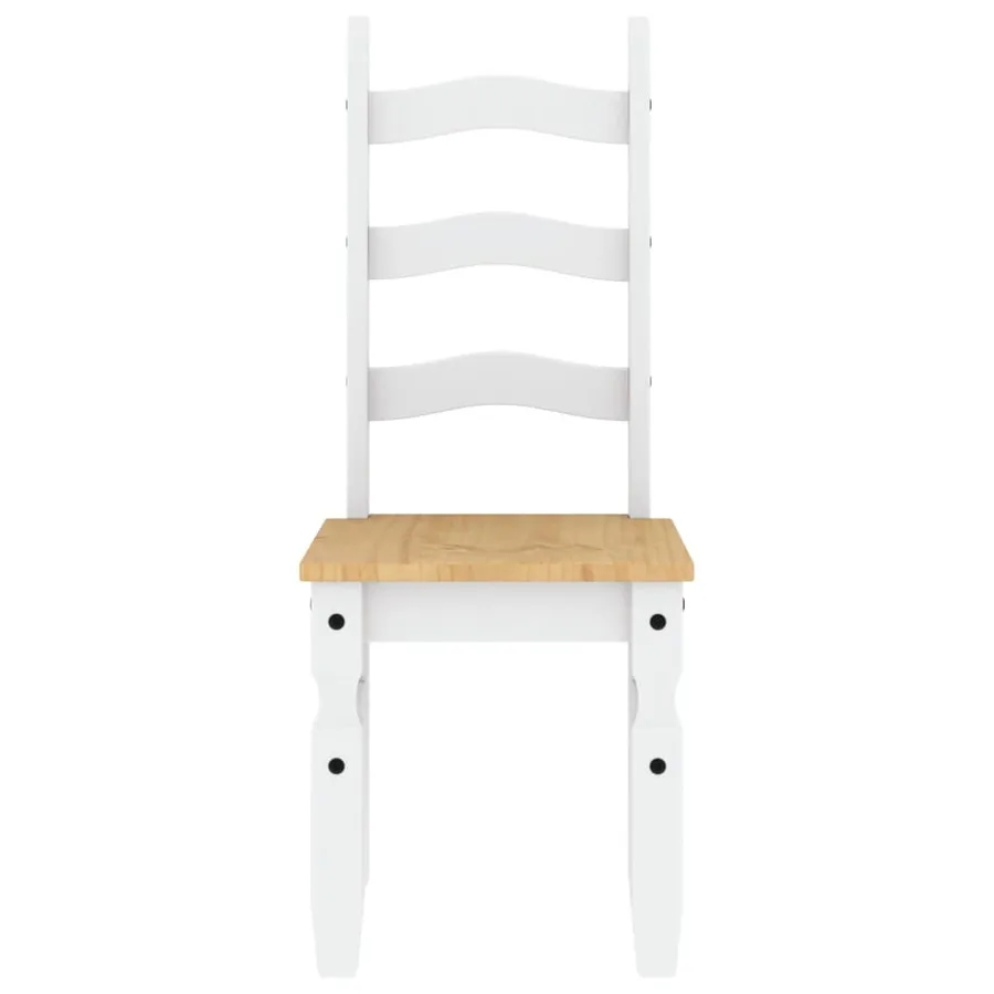 Chaises à manger lot de 2 Corona blanc bois massif de pin - 4