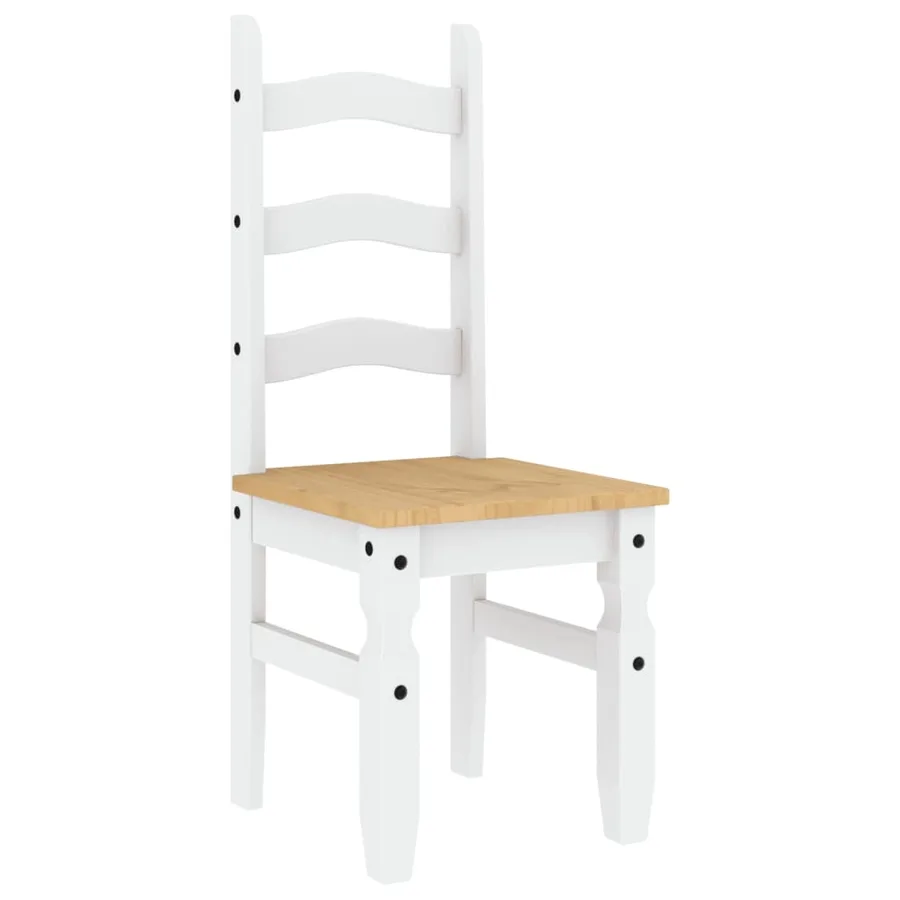 Chaises à manger lot de 2 Corona blanc bois massif de pin - 5