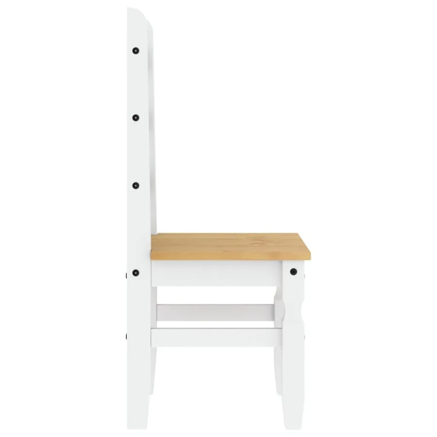 Chaises à manger lot de 2 Corona blanc bois massif de pin - 6