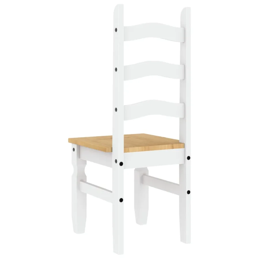 Chaises à manger lot de 2 Corona blanc bois massif de pin - 7