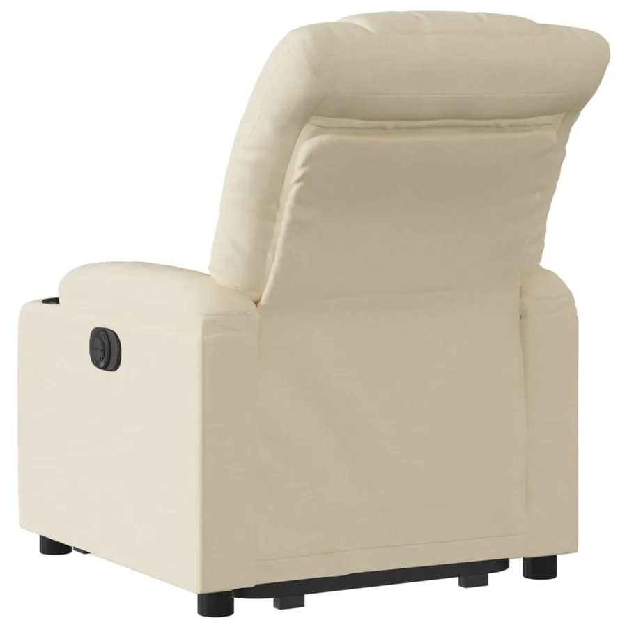 Fauteuil inclinable électrique crème tissu - 5