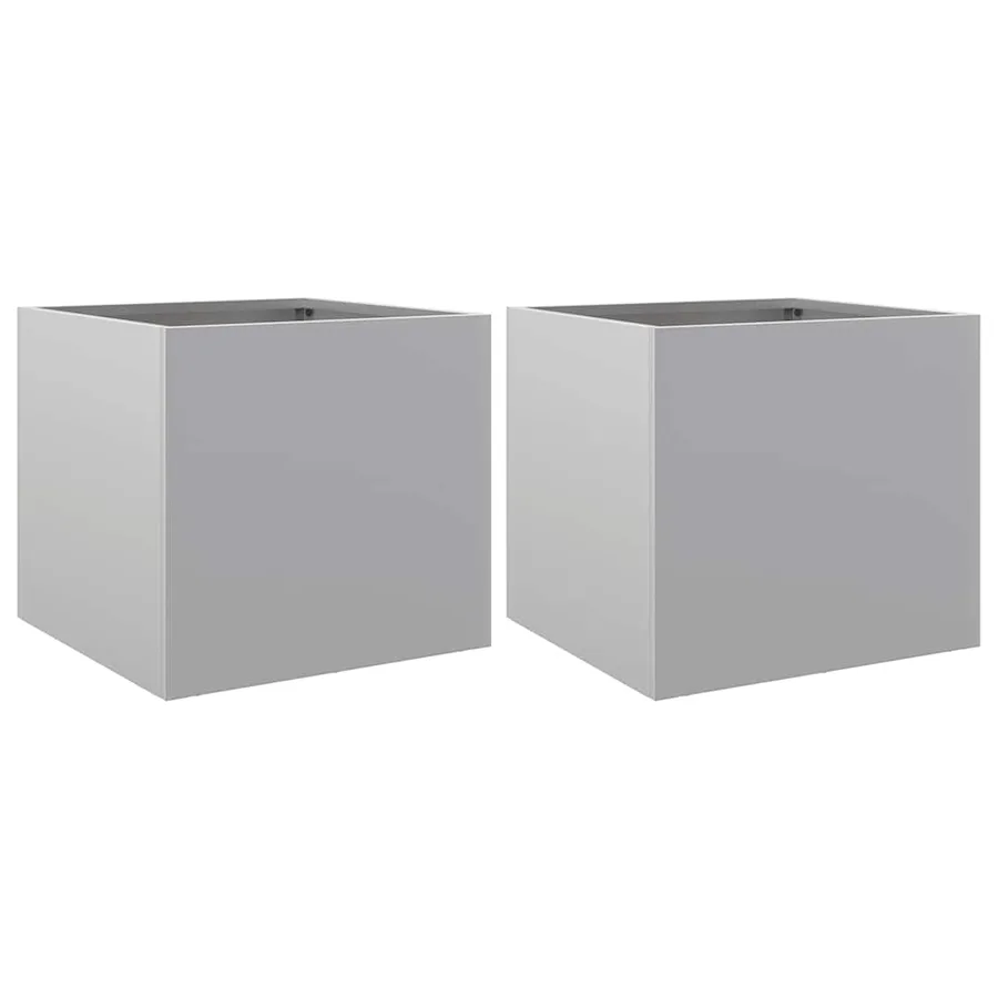 Jardinières 2 pcs argenté 32x30x29 cm acier galvanisé - 2