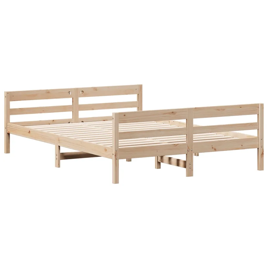 Cadre de lit sans matelas 140x200 cm bois massif de pin - 3