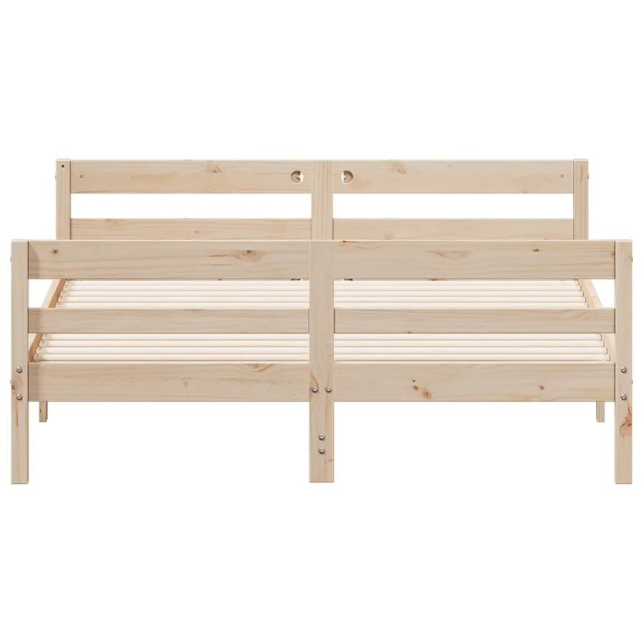 Cadre de lit sans matelas 140x200 cm bois massif de pin - 4