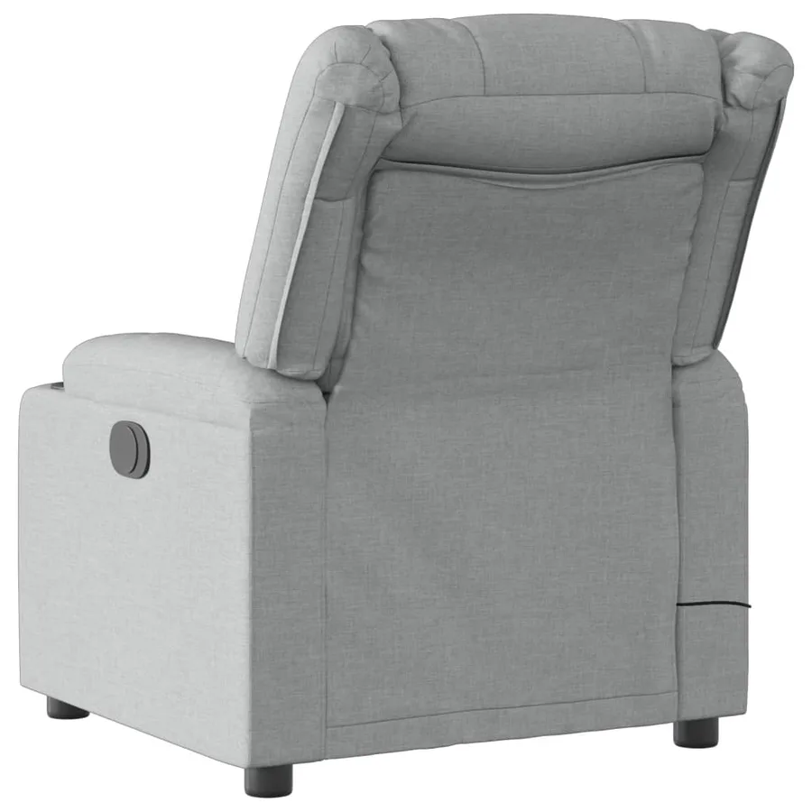 Fauteuil inclinable de massage en tissu gris clair - 4
