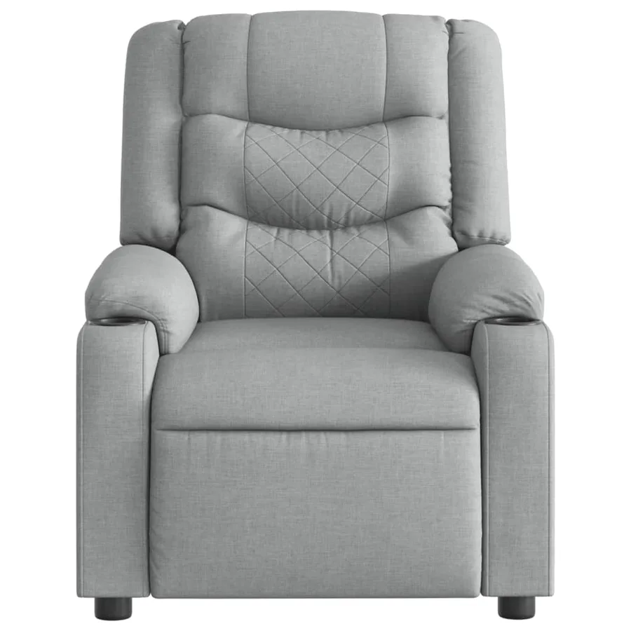 Fauteuil inclinable de massage en tissu gris clair - 7