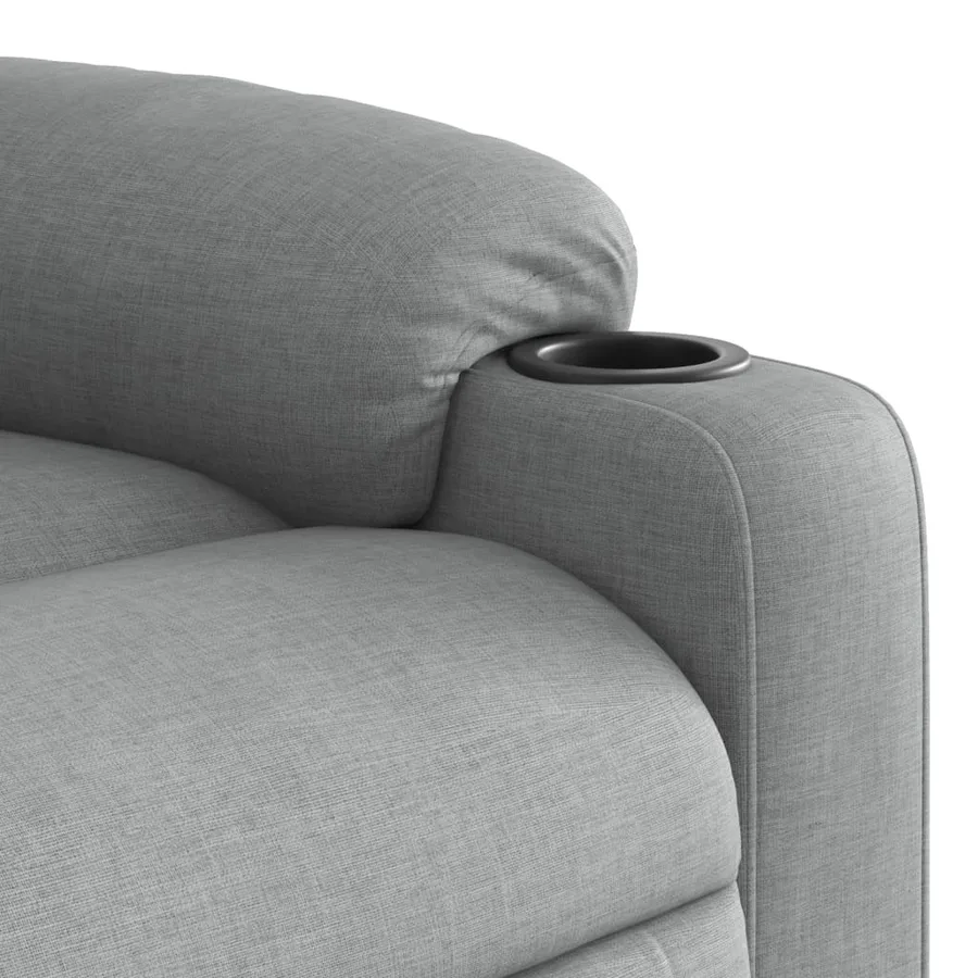 Fauteuil inclinable de massage en tissu gris clair - 9