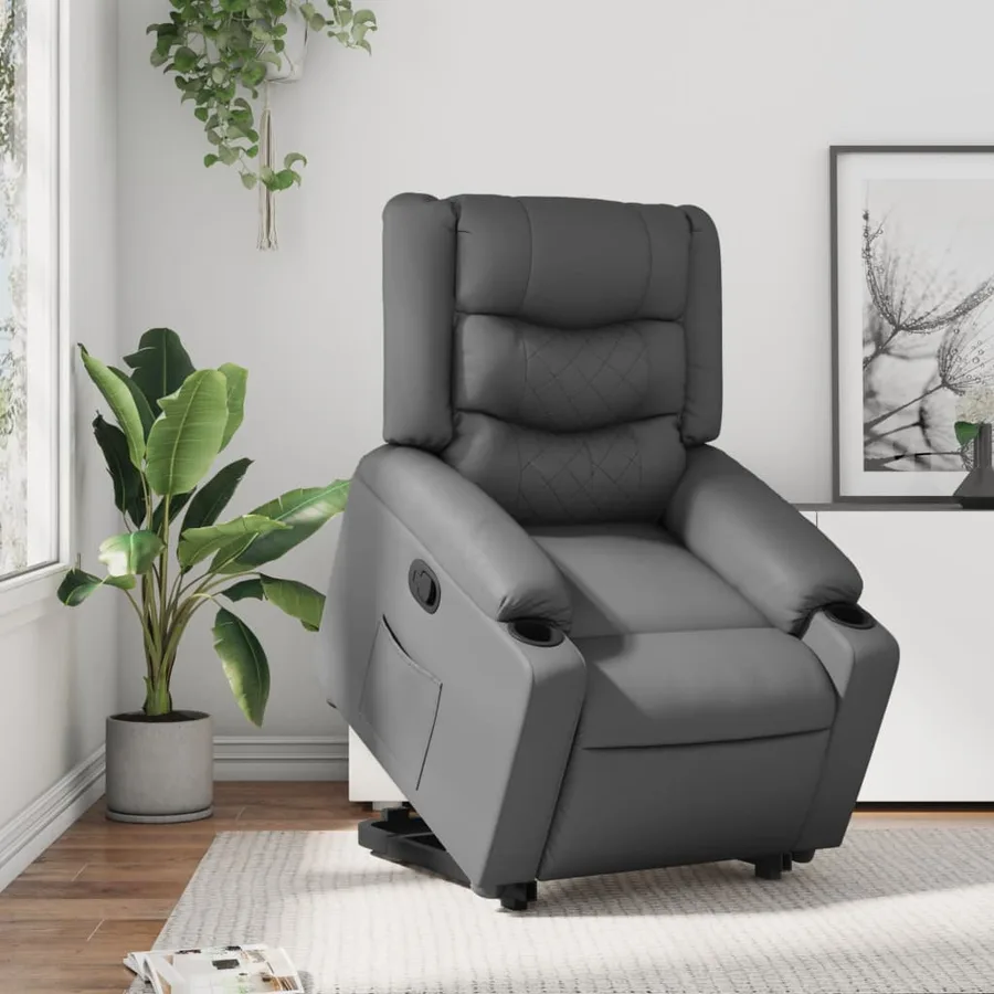 Fauteuil inclinable Gris Similicuir - 16