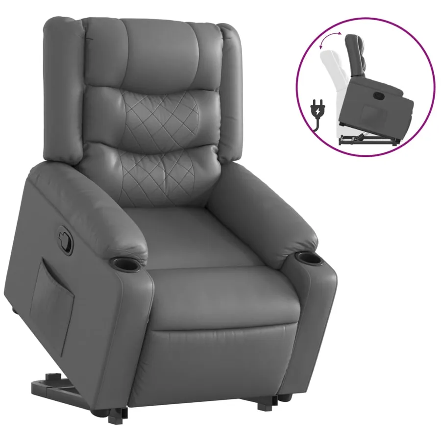 Fauteuil inclinable Gris Similicuir - 2