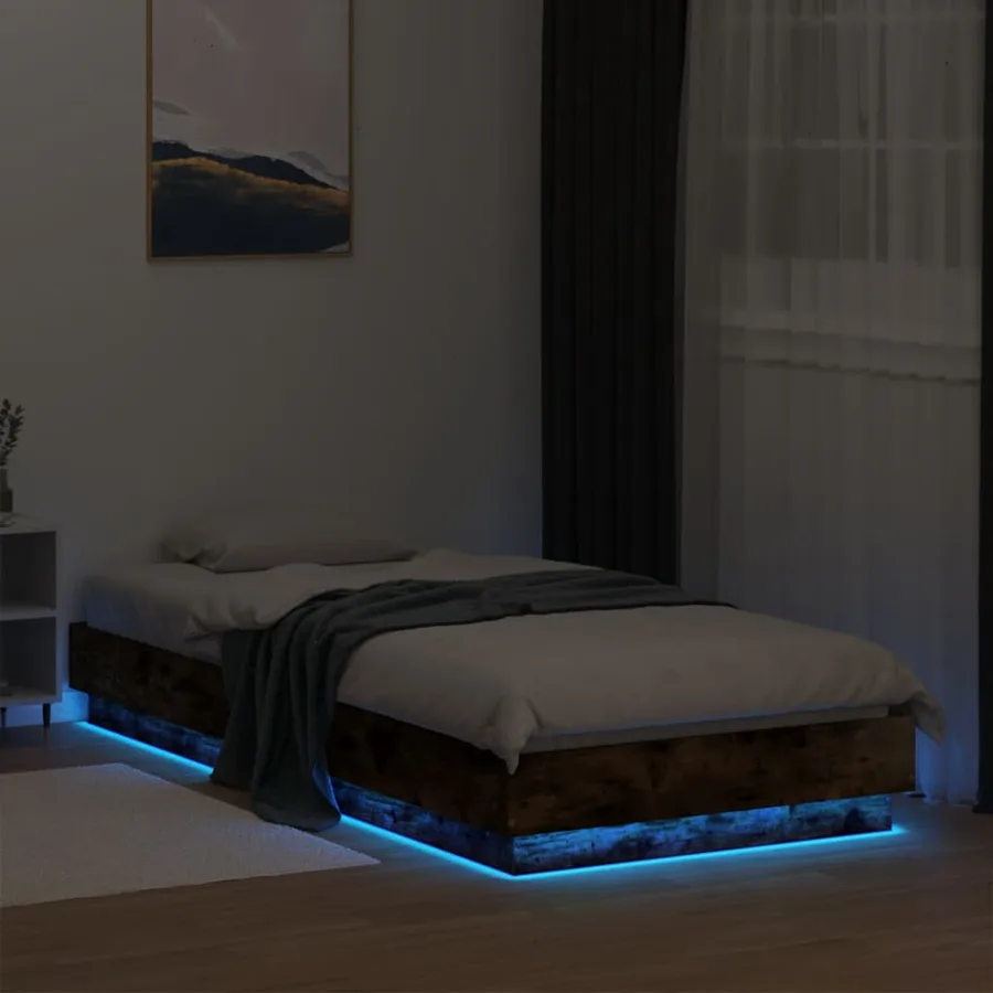 Cadre de lit sans matelas avec lumières LED 90x200 cm - 5