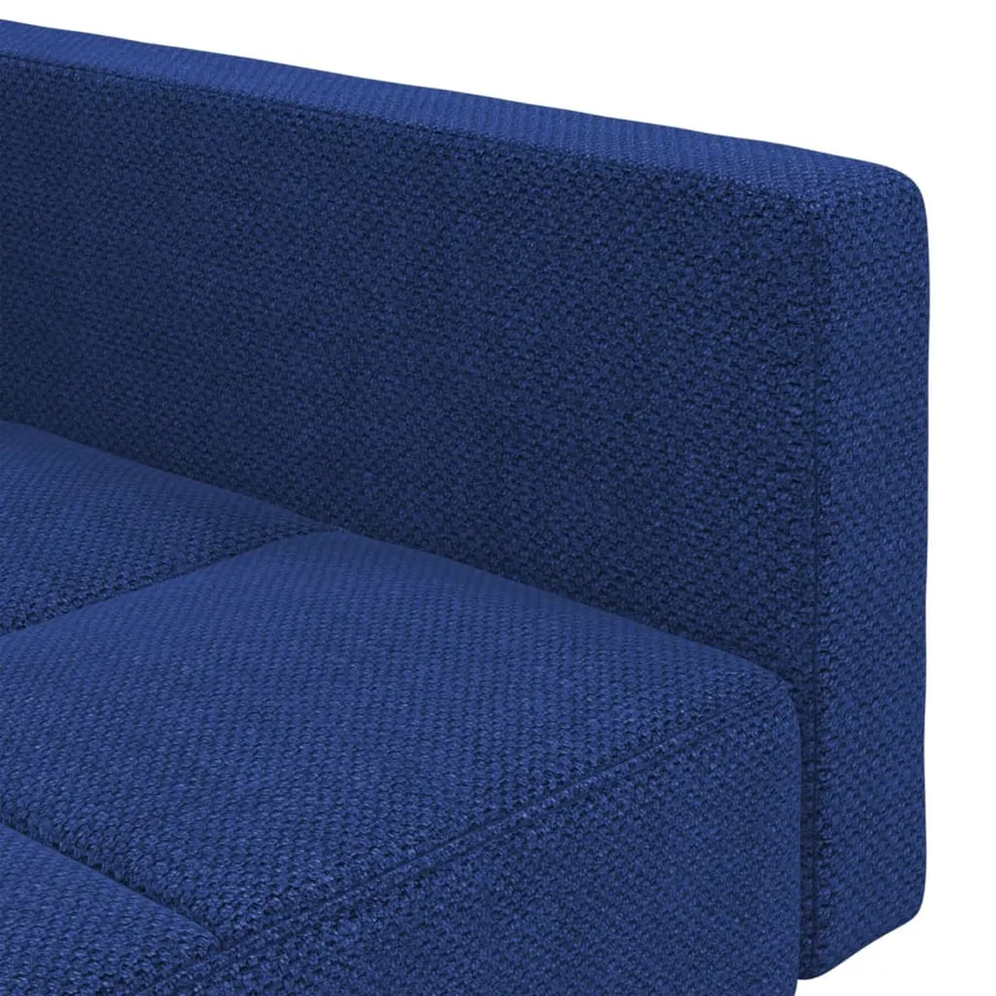 Canapé-lit à 2 places avec deux oreillers bleu tissu - 9