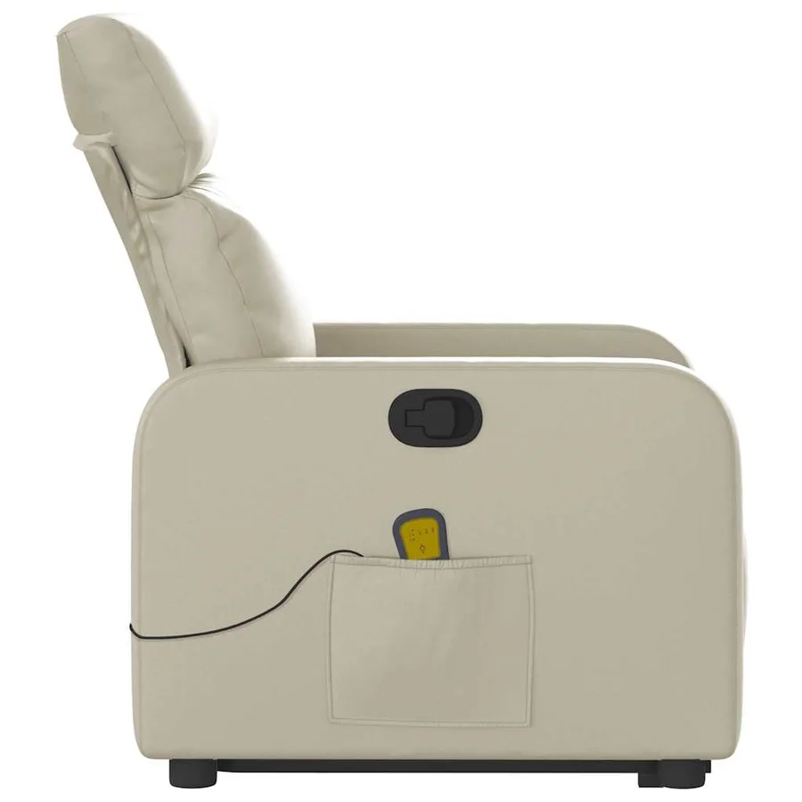 Fauteuil inclinable de massage Crème Similicuir - 10