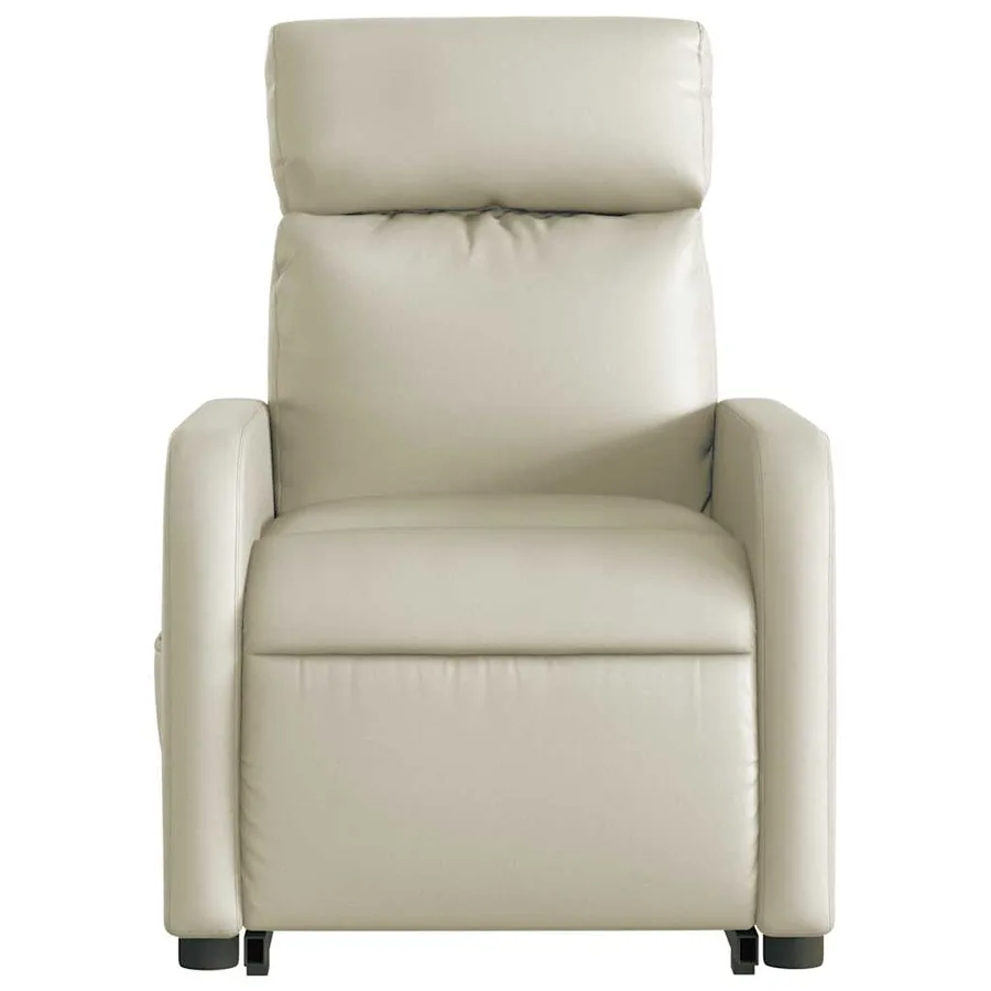 Fauteuil inclinable de massage Crème Similicuir - 9