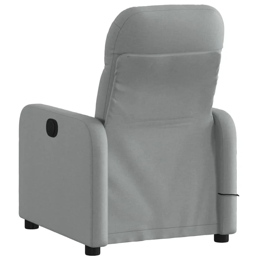 Fauteuil inclinable de massage gris clair tissu - 4