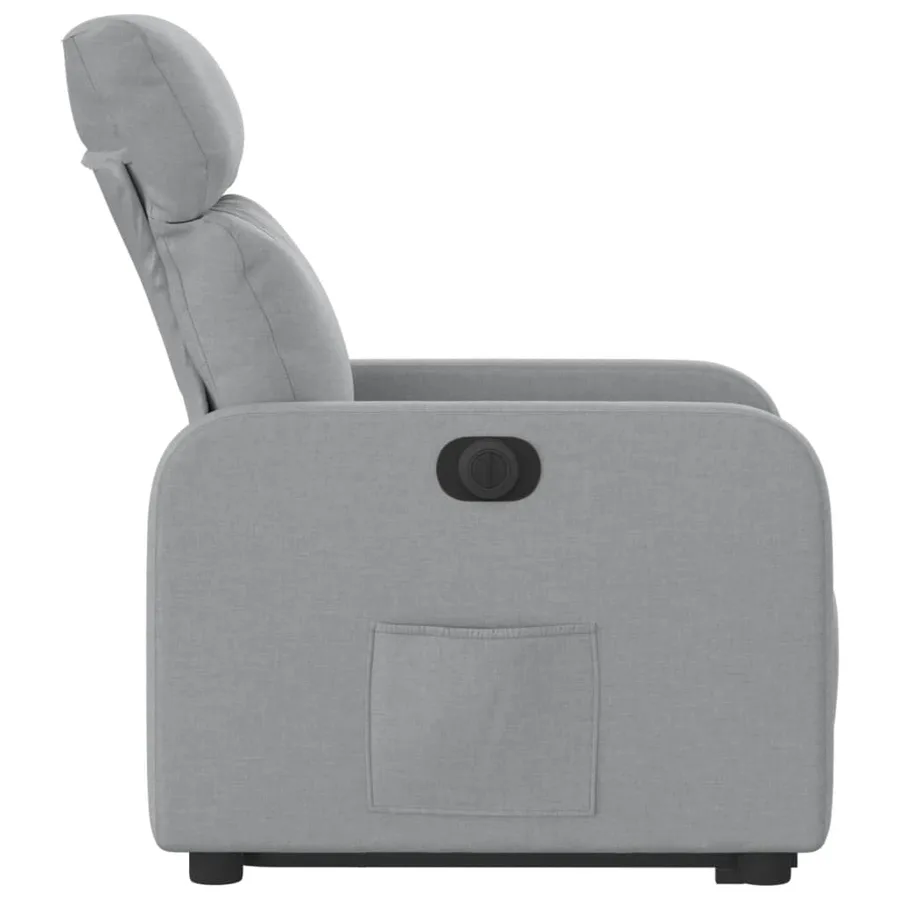 Fauteuil inclinable électrique gris clair tissu - 10