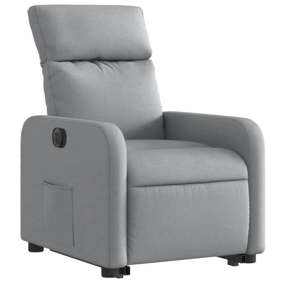 Fauteuil inclinable électrique gris clair tissu - 4