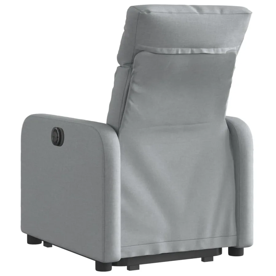 Fauteuil inclinable électrique gris clair tissu - 5
