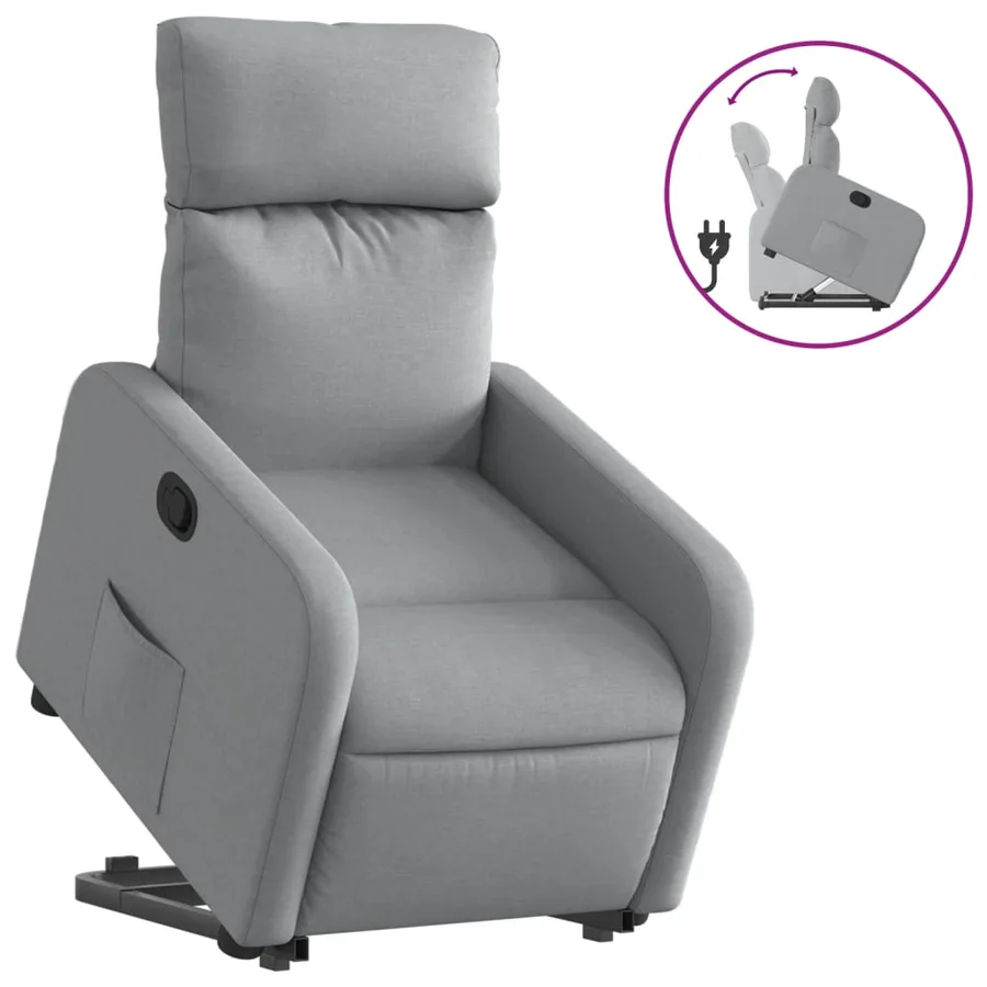 Fauteuil inclinable Gris clair Tissu - 2