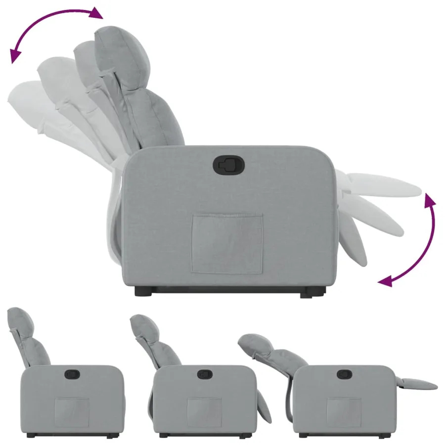 Fauteuil inclinable Gris clair Tissu - 7