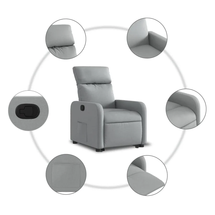 Fauteuil inclinable Gris clair Tissu - 8
