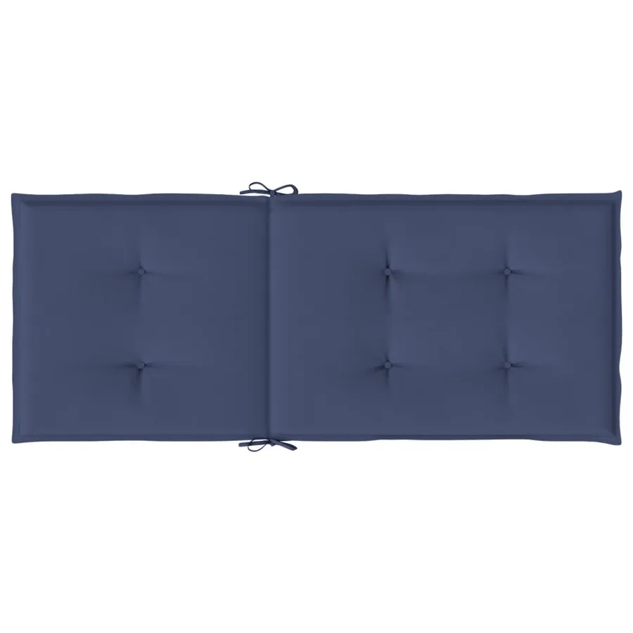 Coussins de chaise à dossier haut lot de 4 bleu marine tissu - 7