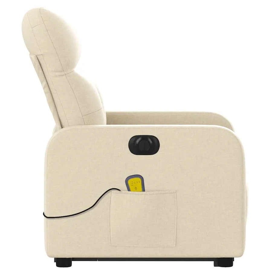Fauteuil inclinable de massage électrique Crème Tissu - 10
