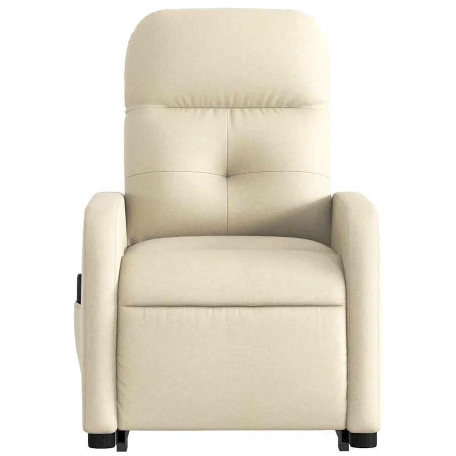 Fauteuil inclinable de massage électrique Crème Tissu - 9
