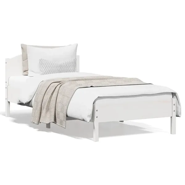 Cadre de lit sans matelas blanc 100x200 cm bois de pin massif