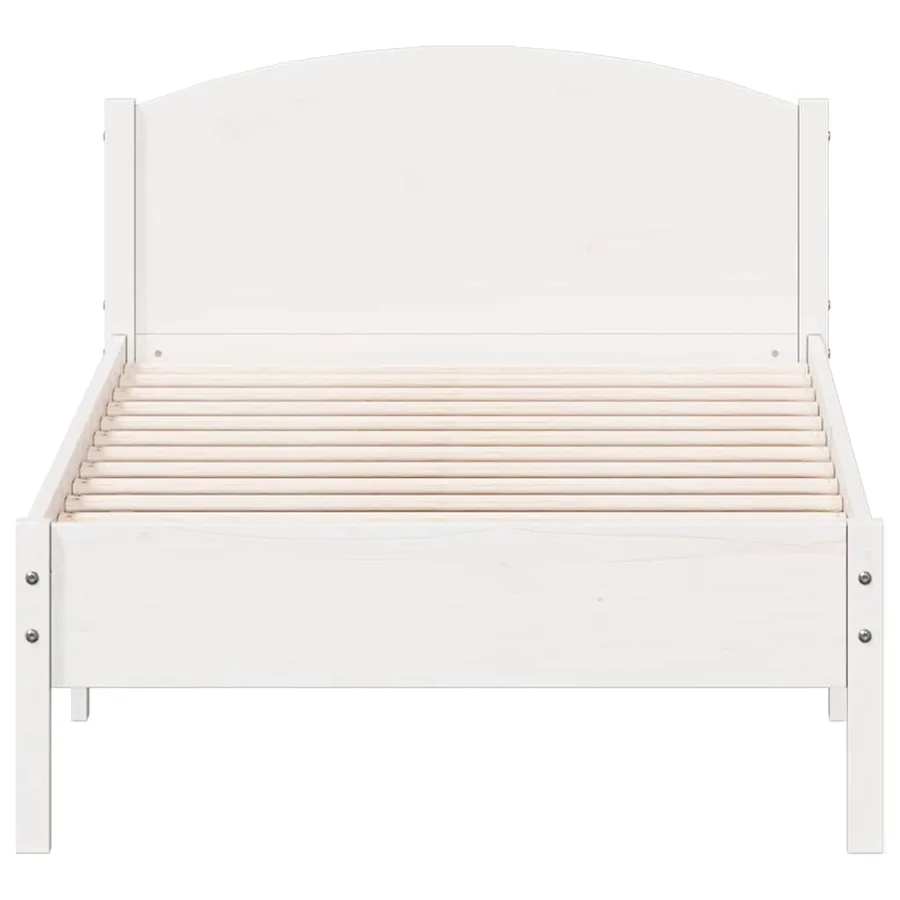 Cadre de lit sans matelas blanc 100x200 cm bois de pin massif - 4
