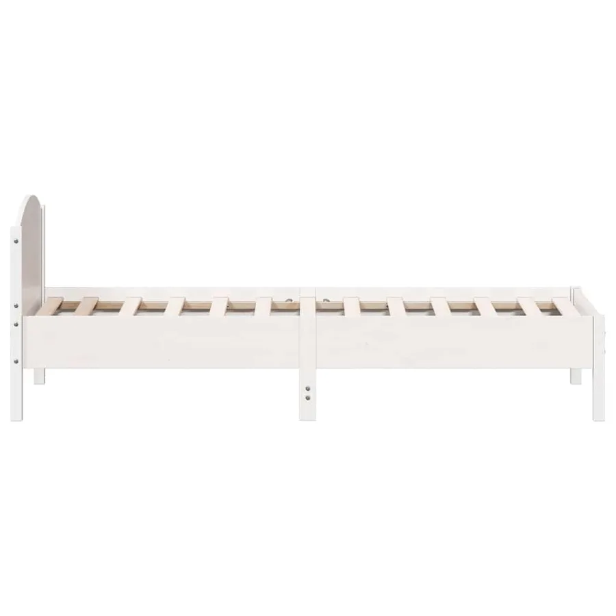 Cadre de lit sans matelas blanc 100x200 cm bois de pin massif - 5
