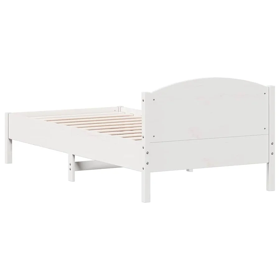 Cadre de lit sans matelas blanc 100x200 cm bois de pin massif - 6