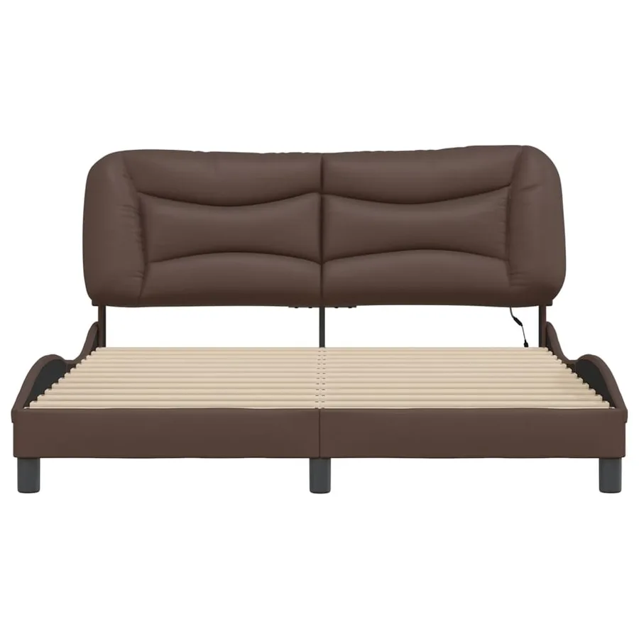 Cadre de lit avec LED sans matelas Hvar marron 160x200 cm - 6