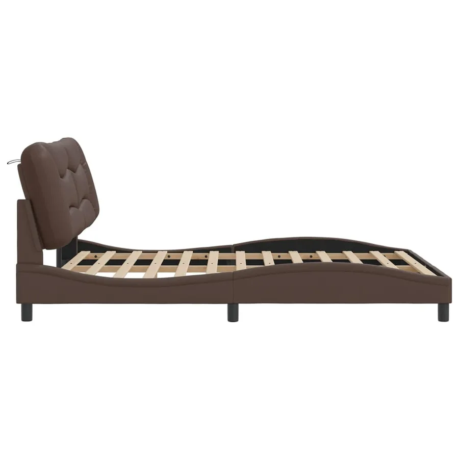 Cadre de lit avec LED sans matelas Hvar marron 160x200 cm - 8