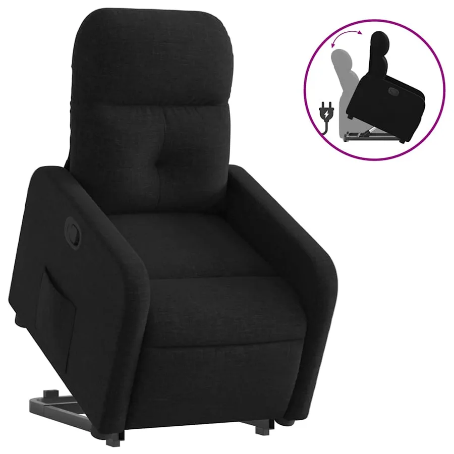 Fauteuil inclinable noir tissu - 2