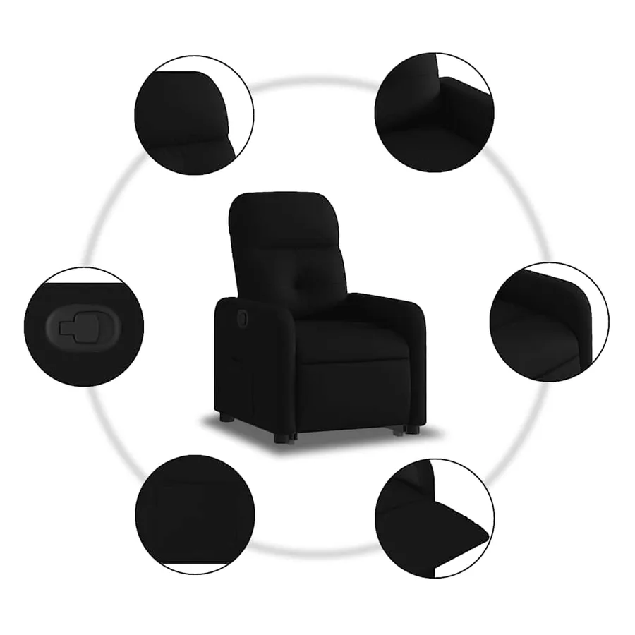 Fauteuil inclinable noir tissu - 8