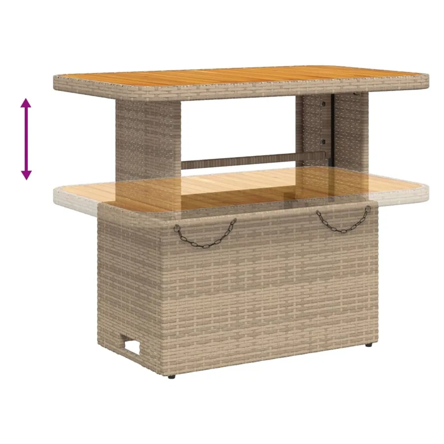 Ensemble à manger de jardin et coussins 2 pcs beige poly rotin - 7