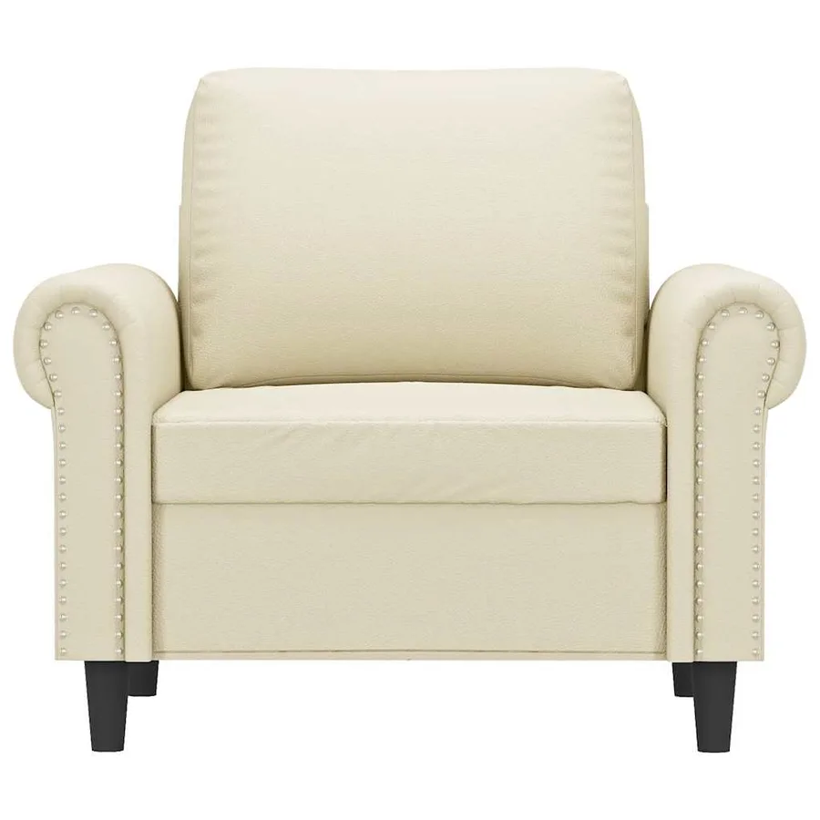 Fauteuil Crème 60 cm Similicuir - 4