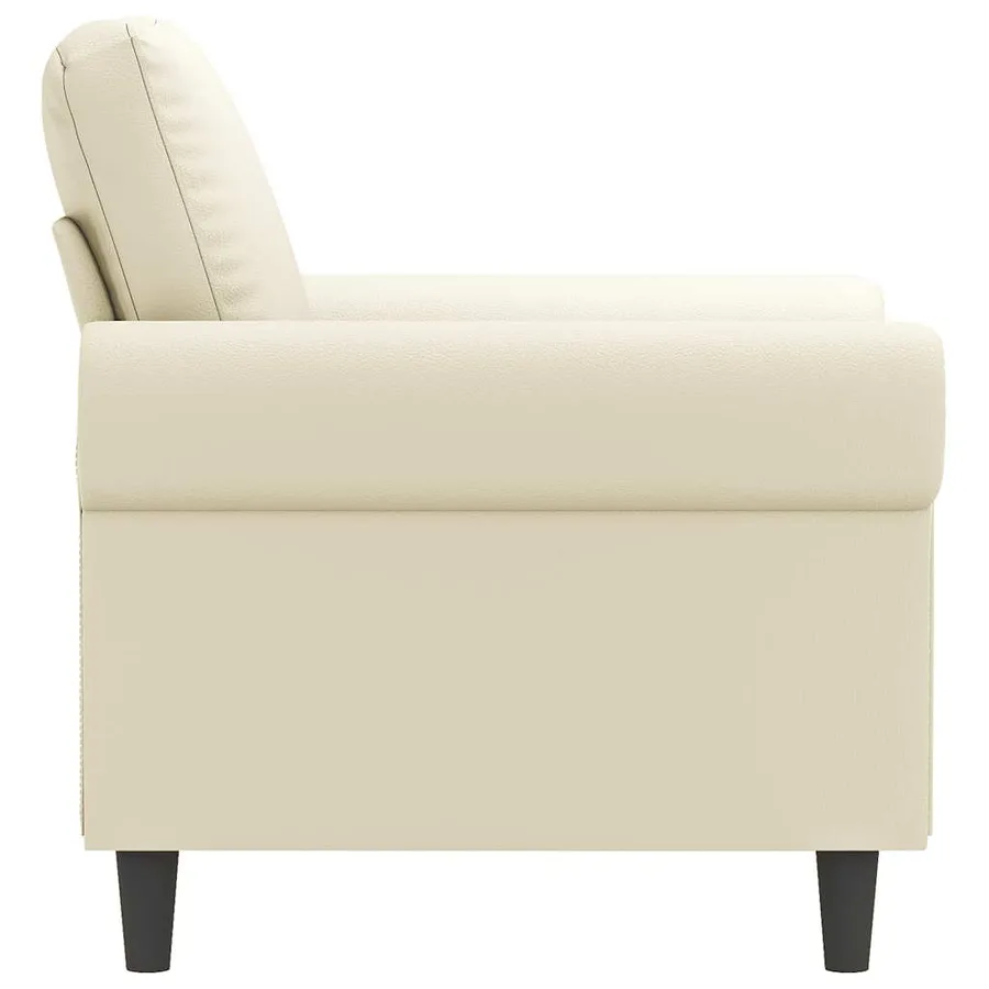 Fauteuil Crème 60 cm Similicuir - 5