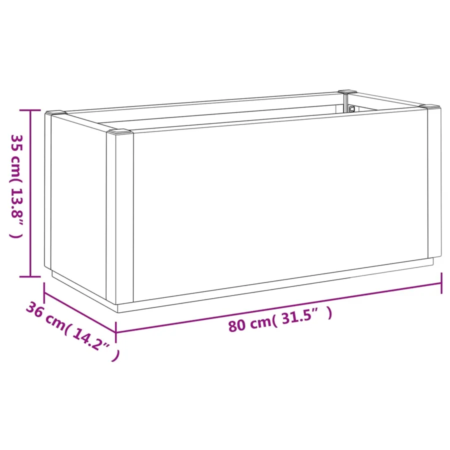 Jardinière blanc 80x36x35 cm PP - 10