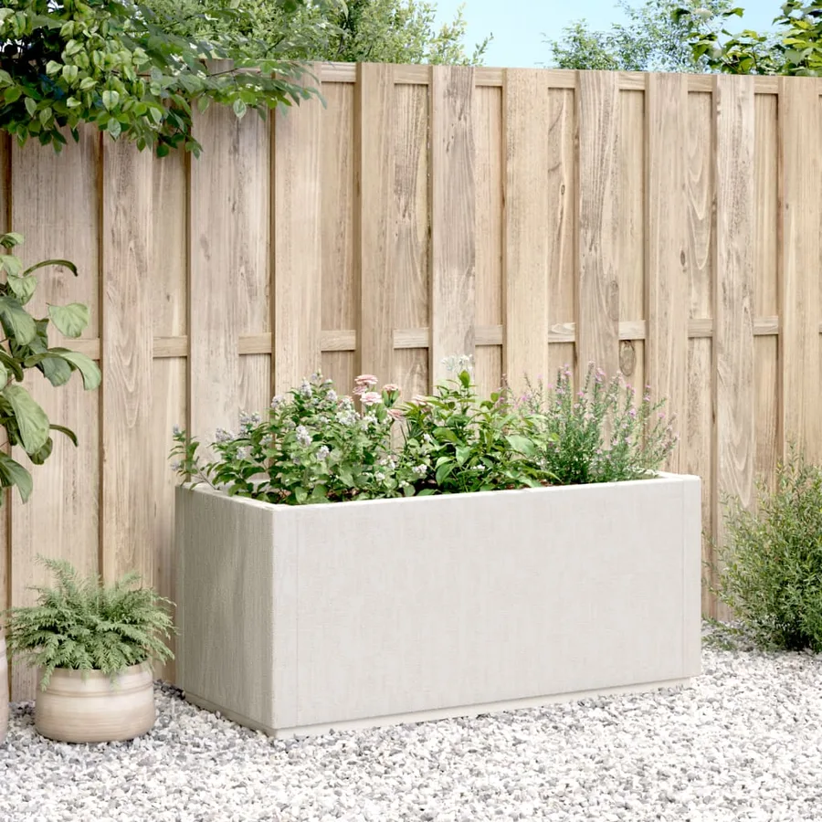 Jardinière blanc 80x36x35 cm PP - 3