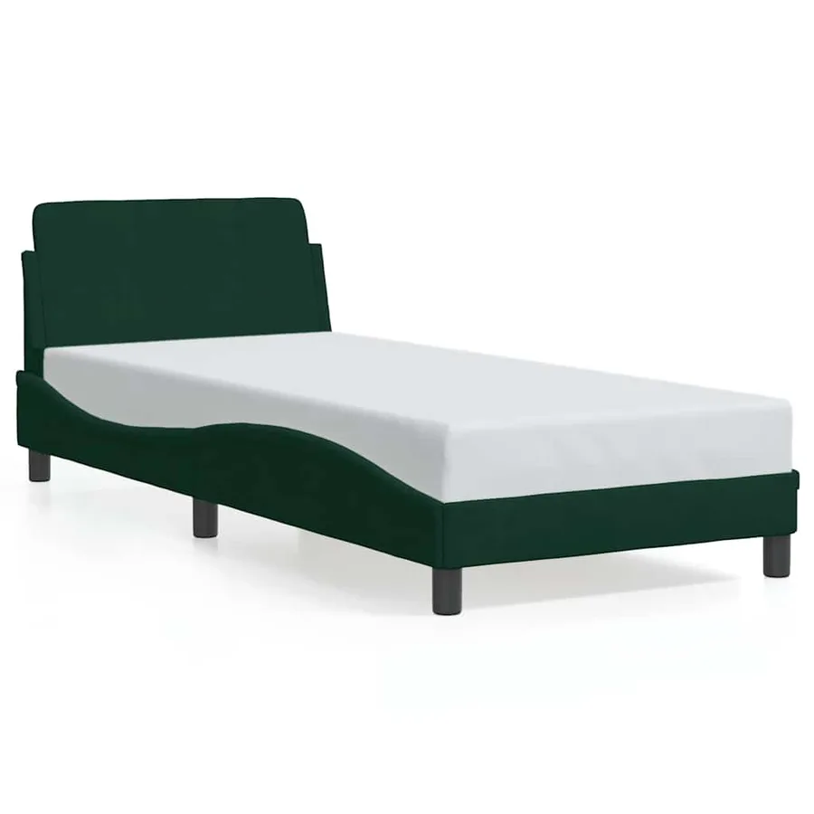 Cadre de lit Dover vert foncé 90x190 cm velours - 2