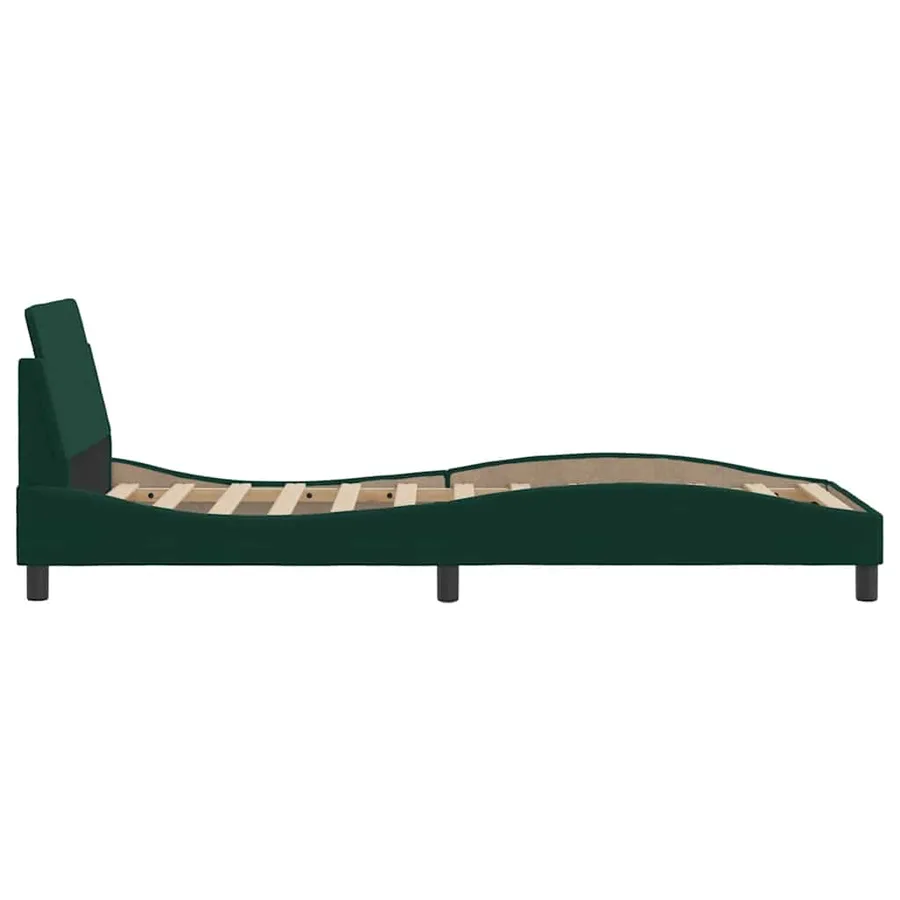 Cadre de lit Dover vert foncé 90x190 cm velours - 5