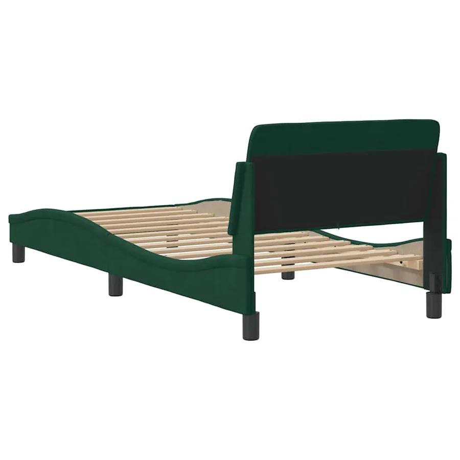 Cadre de lit Dover vert foncé 90x190 cm velours - 6