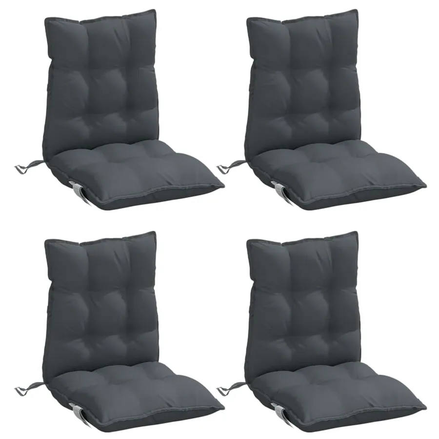 Coussins de chaise à dossier bas lot de 4 anthracite - 3